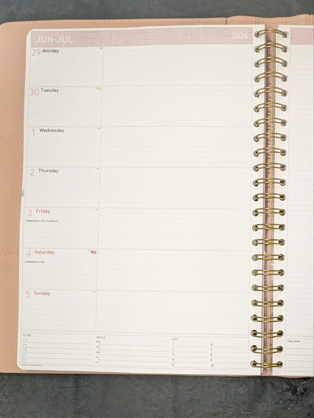 2026 Pink Spiral Planner with Sticker Sheet And Vegan Leather Case